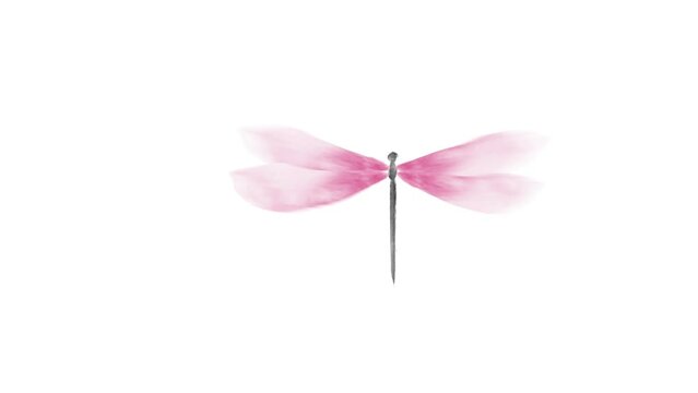 Animated watercolor dragonfly