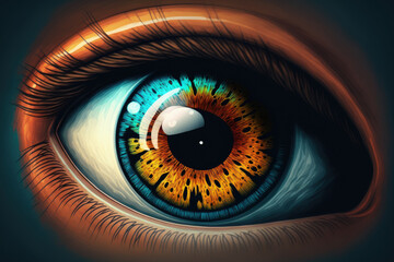 close up of the eye. Generative AI