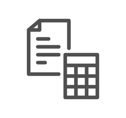 Fototapeta premium Calculation and accounting related icon outline and linear vector.