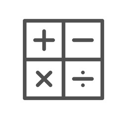 Calculation and accounting related icon outline and linear vector.