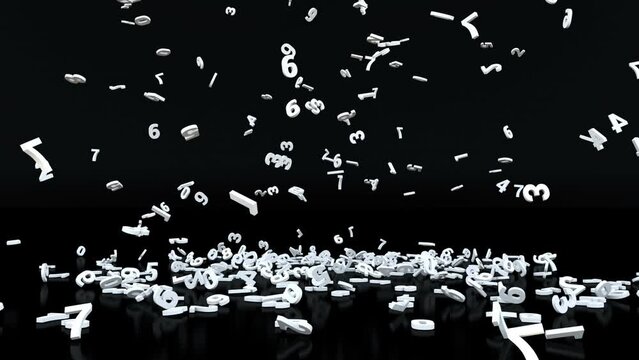 Numbers Rain Background 3D Video Animation