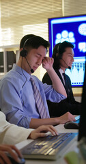 Customer service operator tired