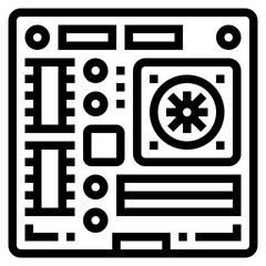 mainboard line icon style