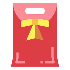 Gift Bag flat icon style