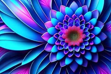 abstract fractal flower generative AI wallpaper