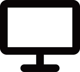 デスクトップのPCの黒の線画アイコン