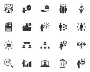 Fototapeta premium set of job hunting icons, recruitment, hiring,