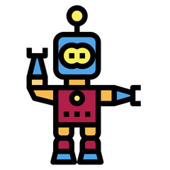 robot filled outline icon style