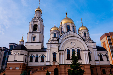 Voronezh, Russia, October 3, 2022: Russian Pro-Orthodox Church, lower church in honor of the Nativity of the Holy glorious prophet, Forerunner and Baptist of the Lord John in the fall