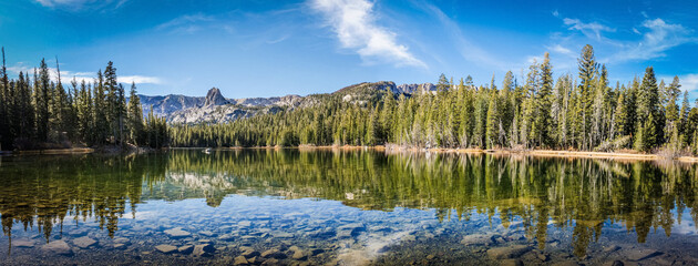 Mammoth Lakes Panoramic from Waterline with HDR Technique - 568344207