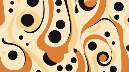 bold background pattern with swirls and circles, generative ai composite