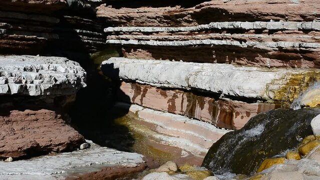 the signs of time with water erosion in the Brent de l'art in the province of Belluno Italy