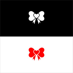 ribbon heart logo a simple, Abstract, logo, line logo, icon, vector design