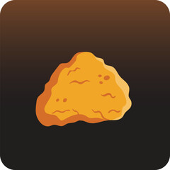 Fried chicken breast, vector illustration, isolated on black background.
