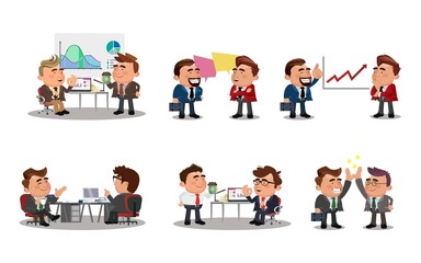 Teamwork. Office workers shaking hands after signing contract agreement