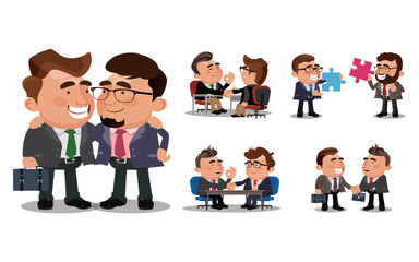 Fototapeta premium Teamwork. Office workers shaking hands after signing contract agreement
