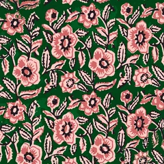 Fototapeten Ajrakh Pattern and block print Pattern with batik print allovers textile pattern  © Sagar