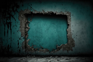 dark grunge background of distressed old wall concrete. Generative AI