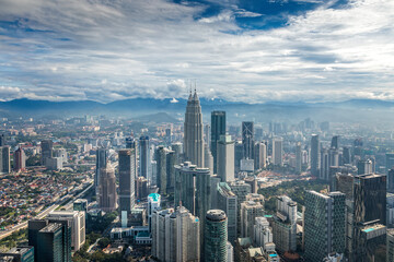 Obraz premium Panoramic view over the city of Kuala Lumpur, Malaysia