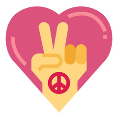 peace flat icon style