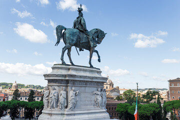 Obraz premium the Vittoriano monument in Rome is surrounded by cedars