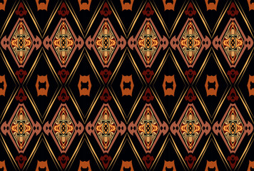 Seamless pattern of traditional African American tribal or Indian ethnic fabric pattern. vector illustration