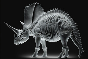 Dinosaur x-ray style. X-ray of Raw whole dino. Creative Art abstract. Created with Generative AI technologycreated with Generative AI technology