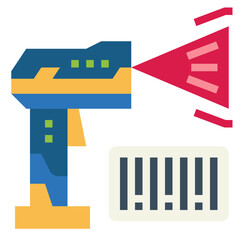 Obraz premium barcode scanner flat icon style