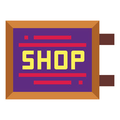 Signboard flat icon style