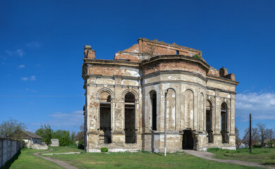 Fototapeta na wymiar Cathedral in Lymanske village, Odessa region, Ukraine