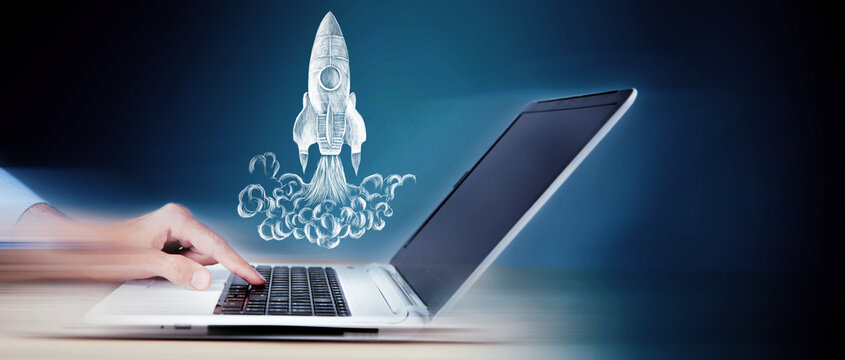 concept of fast business success.