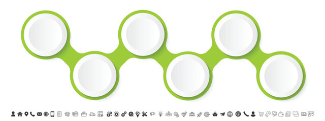 Steps business data visualization timeline process infographic template design with icons