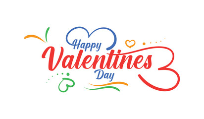 Happy Valentines Day typography Vector poster with handwritten calligraphy text