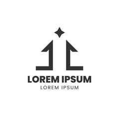 A simple and modern combination of a house and a star or diamond in the middle. Traditional house logo in minimalist style. High quality premium logo design vector template.