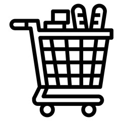 shopping cart line icon style