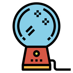 globe led blue filled outline icon style