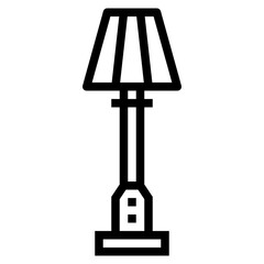 floor lamp line icon style