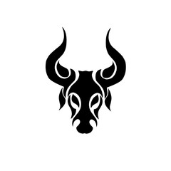 bull head symbol logo with tribal design