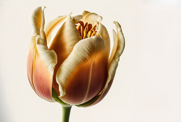 Tulip on white background,ai generated