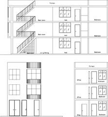 Modern minimalist shop house illustration vector sketch