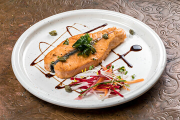 grilled salmon steak