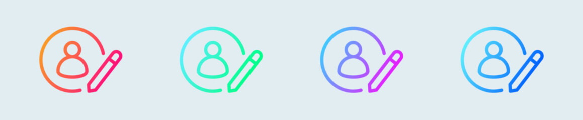 Register line icon in gradient colors. User signs vector illustration.