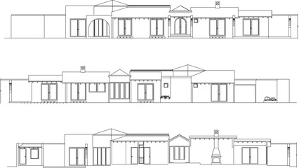 Vector sketch of simple minimalist home market design illustration