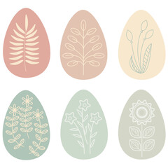 vector set of Easter egg with floral ornament