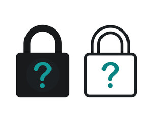 Padlock question icon. Password hint. Illustration vector