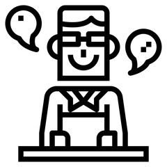 news anchor line icon style