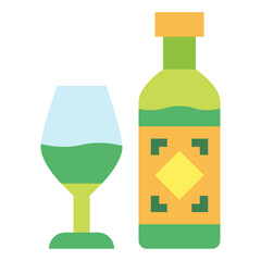 wine flat icon style