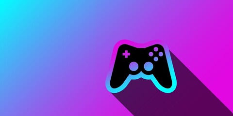 Gaming pad on neon gradient background