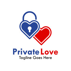 Private love design logo template illustration