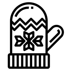 Mitten line icon style